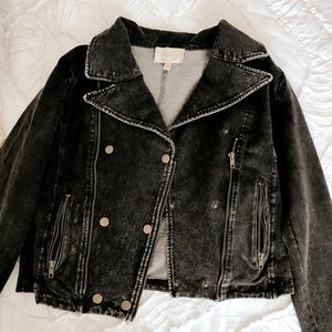 soft black denim jacket